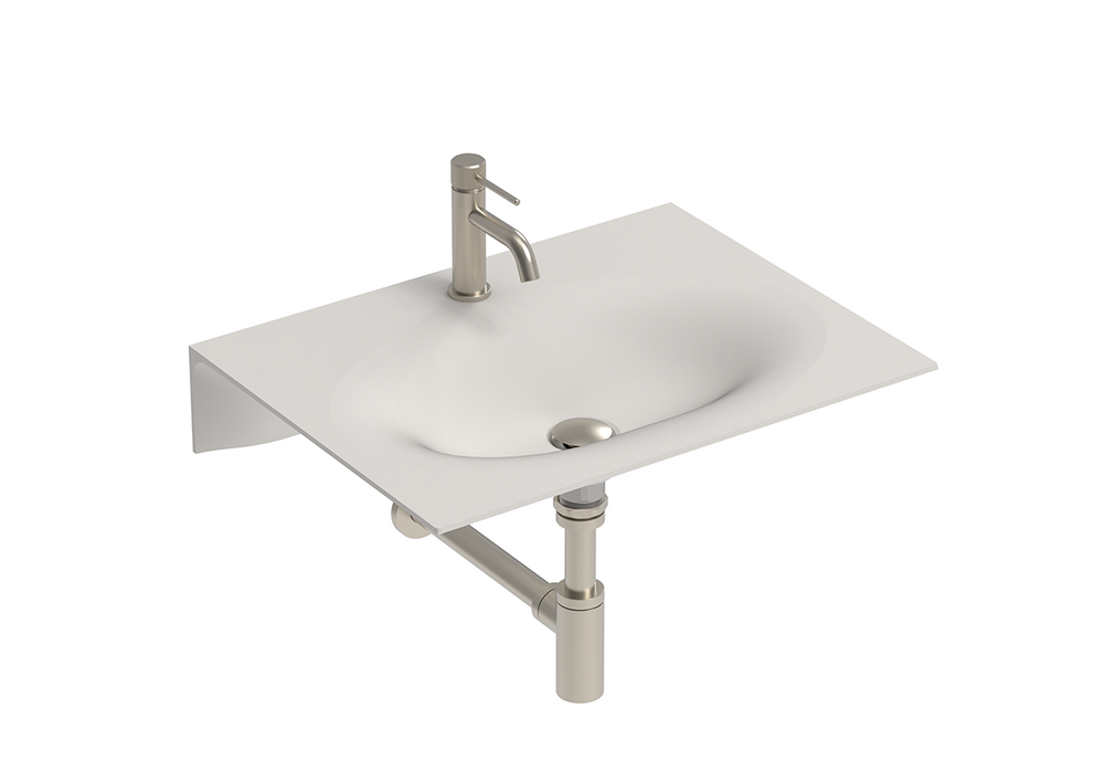 ADP Veil Matte Pearl Wall Hung Basins - 1 Tap Hole