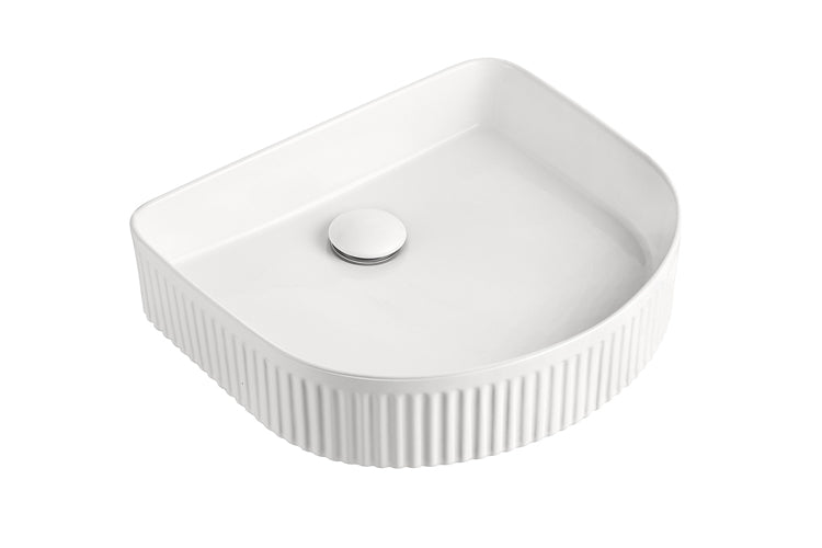 ADP Arch Fluted Above Counter Basins - Gloss White