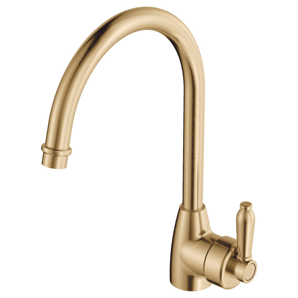 Fienza Eleanor Gooseneck Sink Mixer - Urban Brass / Urban Brass