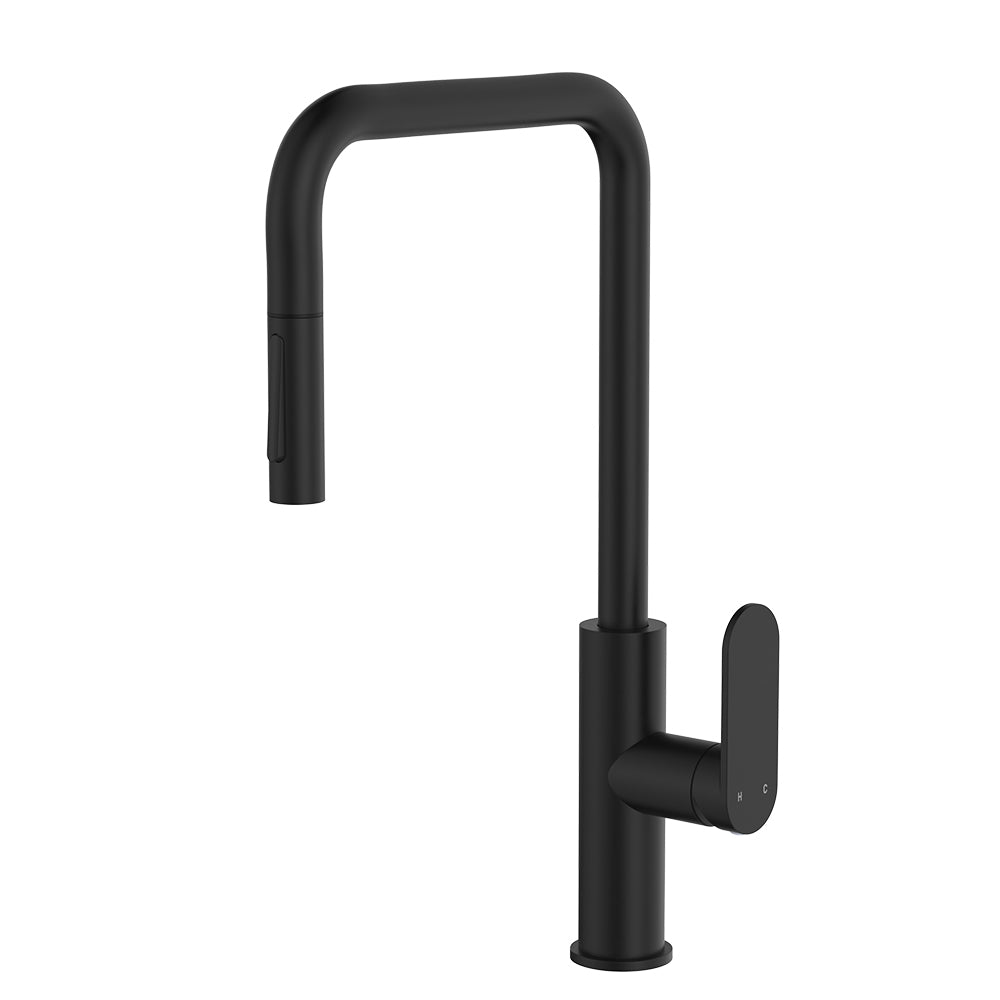 Fienza Empire Slim Pull-Out Sink Mixer, Matte Black
