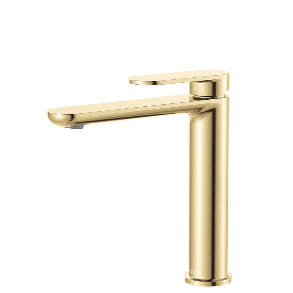 Fienza Empire Slim Cold Start Medium Basin Mixer - Urban Brass