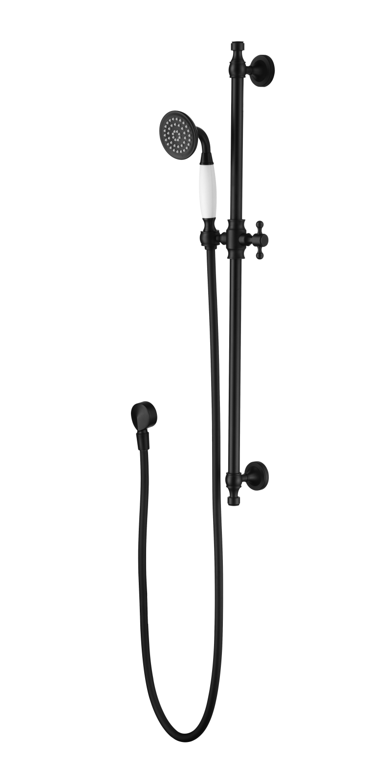 Modern National Bordeaux Shower On Rail Matte Black