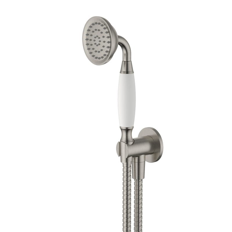 Modern National Bordeaux Hand Shower On Bracket Brushed Nickel