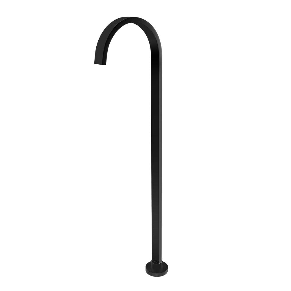 Aquaperla Cavallo Square Stainless Steel Freestanding Bath Spout - Matte Black