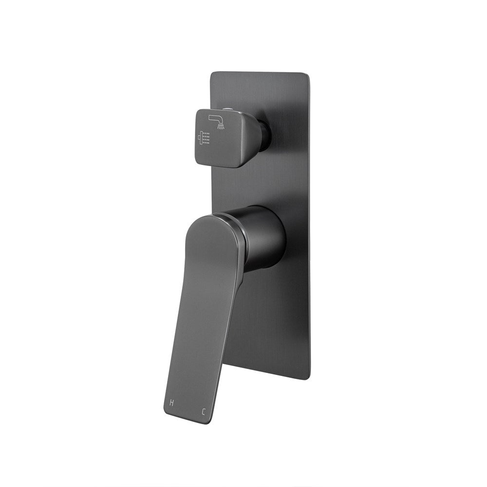 Aquaperla Rushy Wall Mixer With Diverter - Gunmetal (BUGM0155-2.ST)