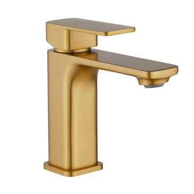 Aquaperla Ivano Square Basin Mixer - Brushed Brass