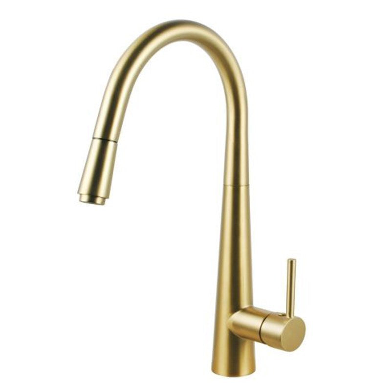 Aquaperla Pull Out Kitchen Mixer - Brushed Brass