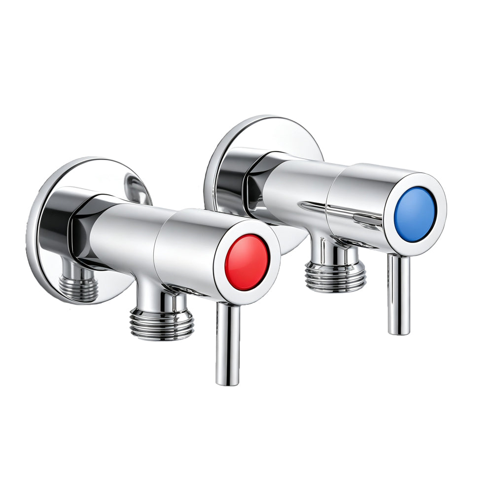 Aquaperla Round Water Stop Valves (One Pair) - Chrome