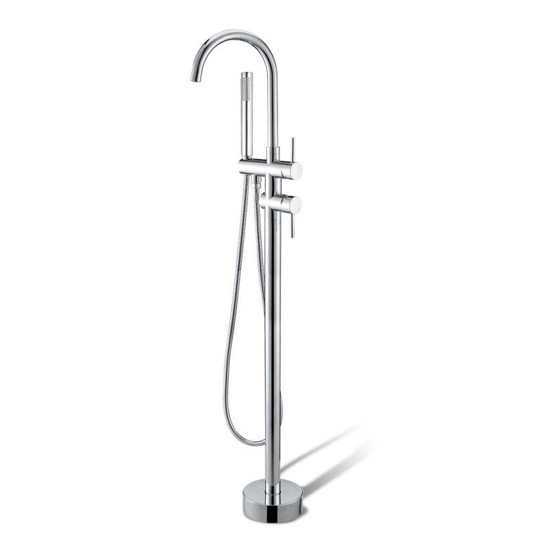 Aquaperla Freestanding Tap With Handheld Shower - Chrome