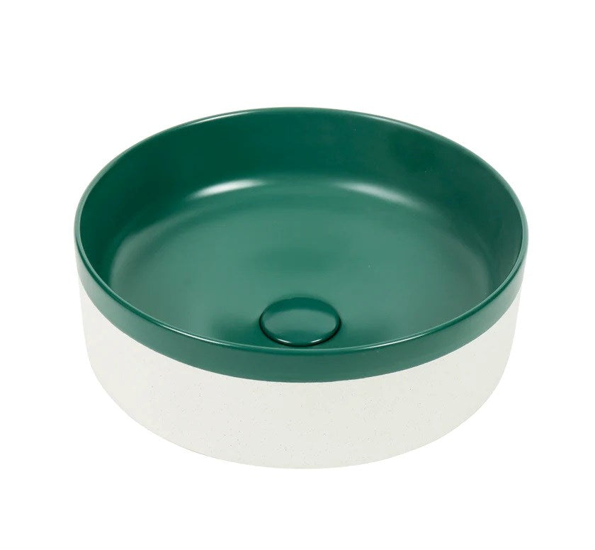 Aquaperla 375x375x135mm Above Counter Basin - Color Plus Matte Green Basin