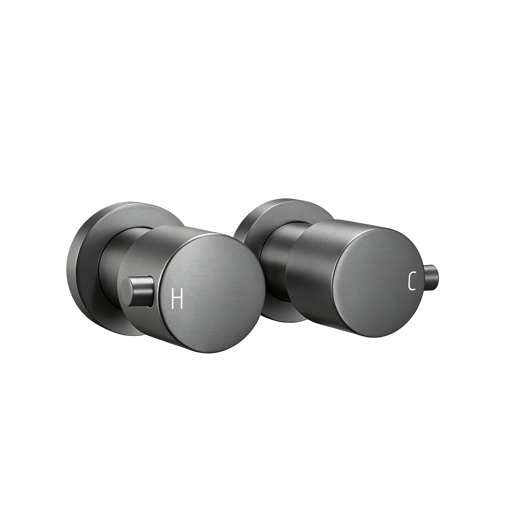 Aquaperla Round Wall Top Assembly Tap Pair - Gunmetal (GM0007.ST)