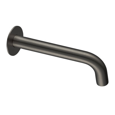 Aquaperla Lucid Pin 180mm Round Bathtub/Basin Wall Spout(60mm Flat Back Plate) - Gun Metal Grey