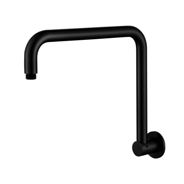 Modern National Round High Rise Shower Arm Matte Black