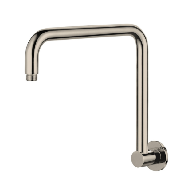 Modern National Round High Rise Shower Arm Brushed Nickel