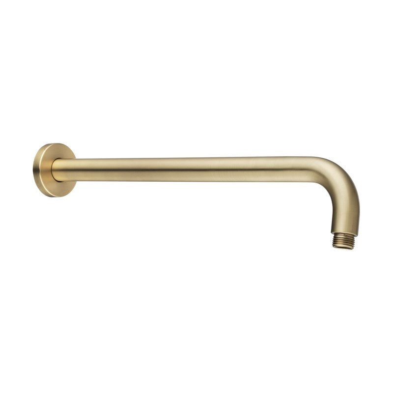 Aquaperla 400mm Wall Shower Arm - Light Brushed Brass