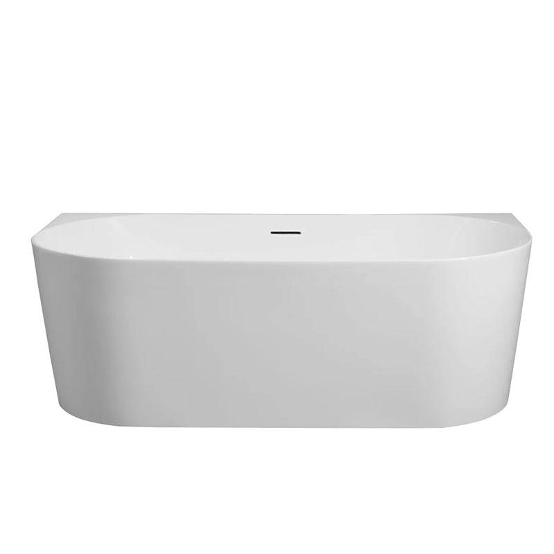 Aquaperla MUSEN Series 1500*750*580mm Ultra-slim Back to Wall Acrylic Bathtub - Gloss White