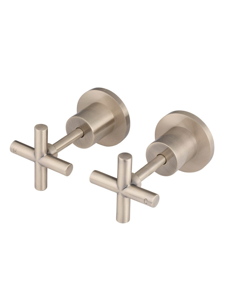 Meir Round Cross Handle Jumper Valve Wall Top Assemblies - Champagne