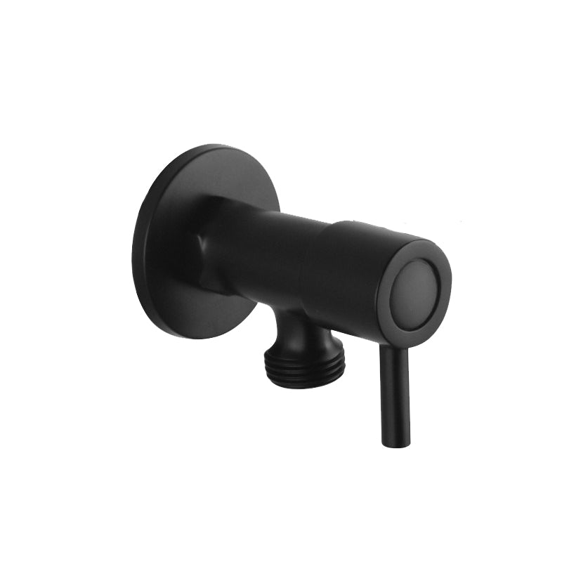 Aquaperla Bathroom Round 1/4 Turn Washing Machine Stop Tap (One Piece) - Black