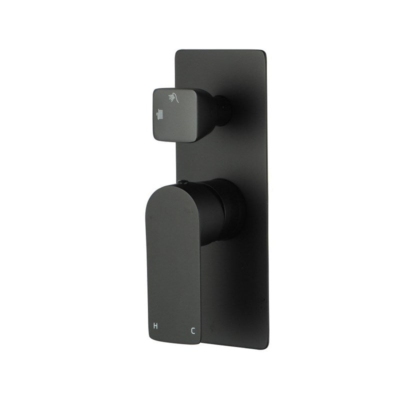 Aquaperla Vog Wall Mixer With Diverter - Black