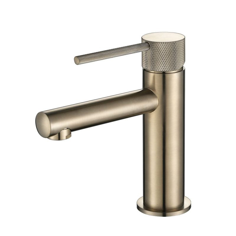 Modern National Star Mini Basin Mixer With Knurled Handle Brushed Nickel