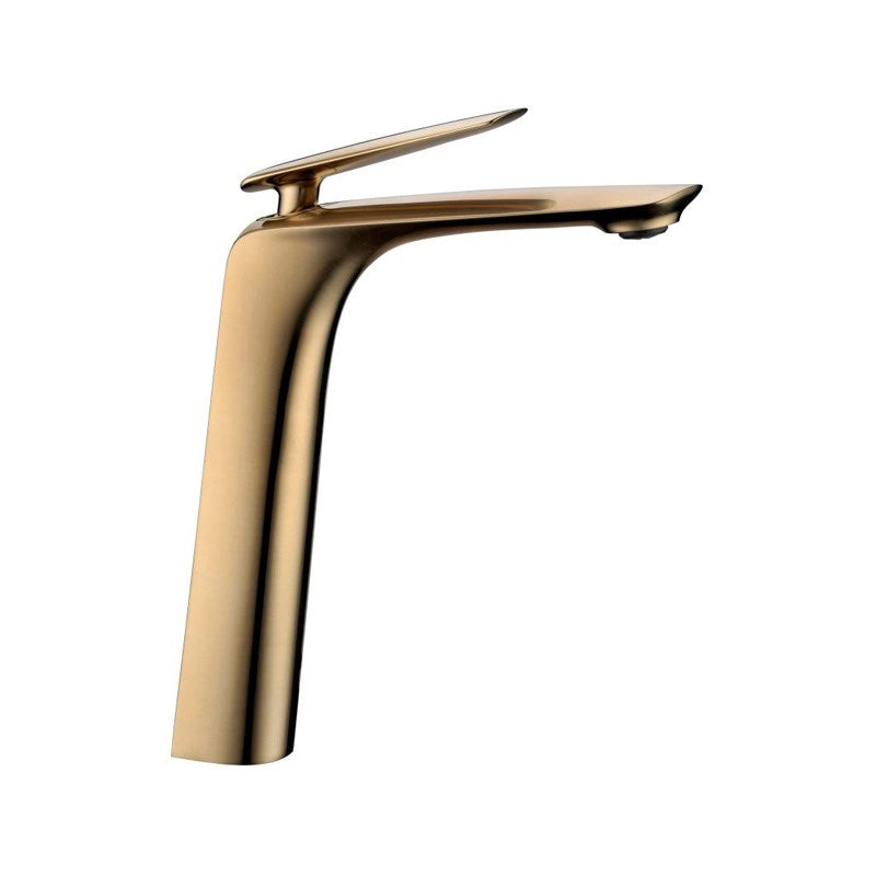 Aquaperla Bellino Tall Basin Mixer - Brushed Yellow Gold