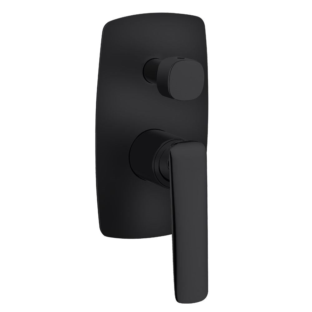 Aquaperla Bellino Wall Mixer With Diverter - Matte Black