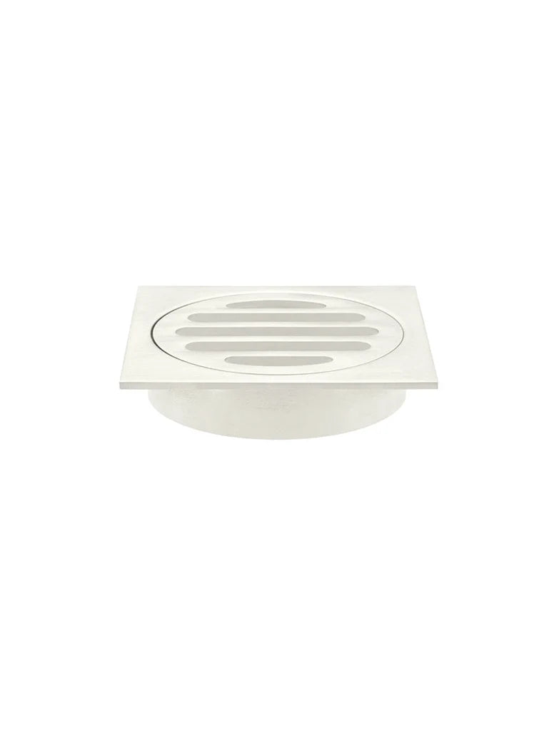Meir Square Floor Grate Shower Drain 80mm Outlet - PVD Brushed Nickel
