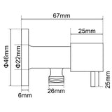 Aquaperla Bathroom Round 1/4 Turn Washing Machine Stop Tap (One Piece) - Brushed Nickel