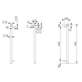 Aquaperla Round Vertical Electric Heated Towel Rack Single Bar (with Timer) - Brushed Brass
