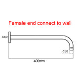 Aquaperla 400mm Wall Shower Arm - Light Brushed Brass