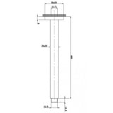 Aquaperla 400mm Ceiling Shower Arm - Black - OX0117.SA