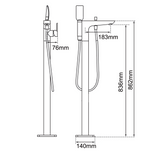 Aquaperla Freestanding Tap With Handheld Shower - Black