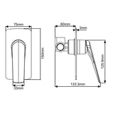 Aquaperla AU Square Wall Mixer - Matte Black