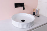 ADP Round Fluted Above Counter Basins - Gloss White