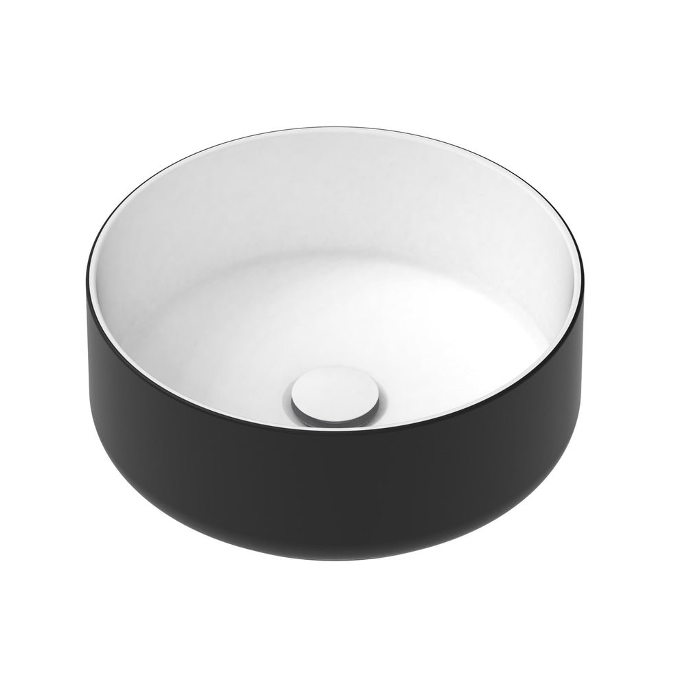 ADP Margot Duo Black/White Above Counter Basins - Matte Black Outside / Matte White Inside