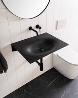 ADP Veil Matte Black Wall Hung Basins - 1 Tap Hole