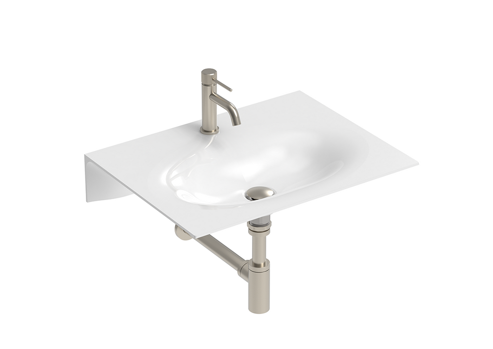 ADP Veil Gloss White Wall Hung Basins - 1 Tap Hole
