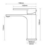 Aquaperla Ivano Square Basin Mixer - Brushed Brass