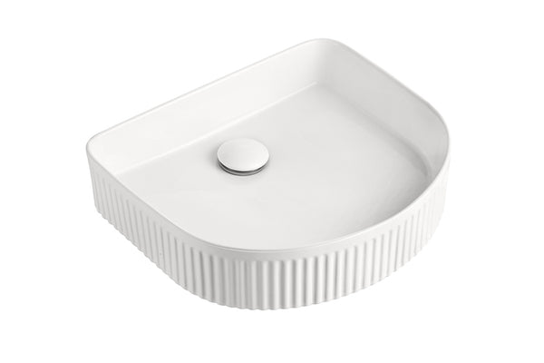 ADP Arch Fluted Above Counter Basins - Gloss White