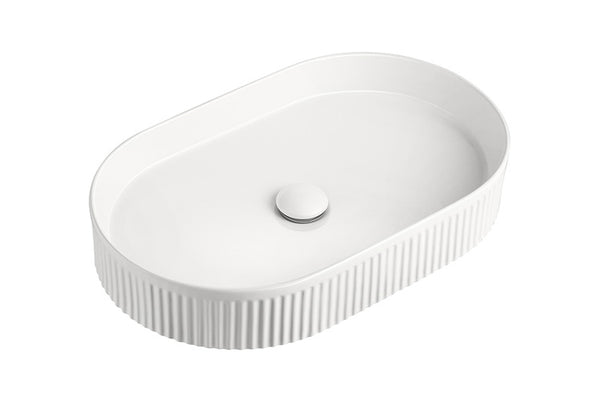 ADP Pill Fluted Above Counter Basins - Gloss White
