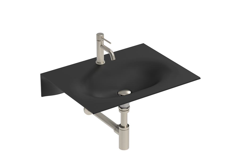 ADP Veil Matte Black Wall Hung Basins - 1 Tap Hole