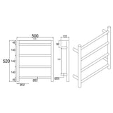 Aquaperla Heated Towel Rack 4 Bars- Black