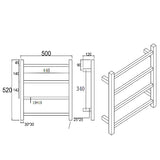 Aquaperla Heated Towel Rack 4 Bars - Brushed Gunmetal