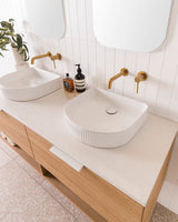 ADP Arch Fluted Above Counter Basins - Gloss White