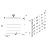 Aquaperla Heated Towel Rack 6 Bars - Black