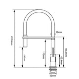 Aquaperla Pull Out Kitchen Mixer - Matte Black