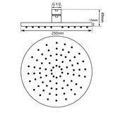 Aquaperla 250mm Shower Head - Gunmetal - GM0010.SH