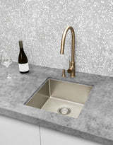 Meir Round Piccola Pull Out Kitchen Mixer Tap - Champagne