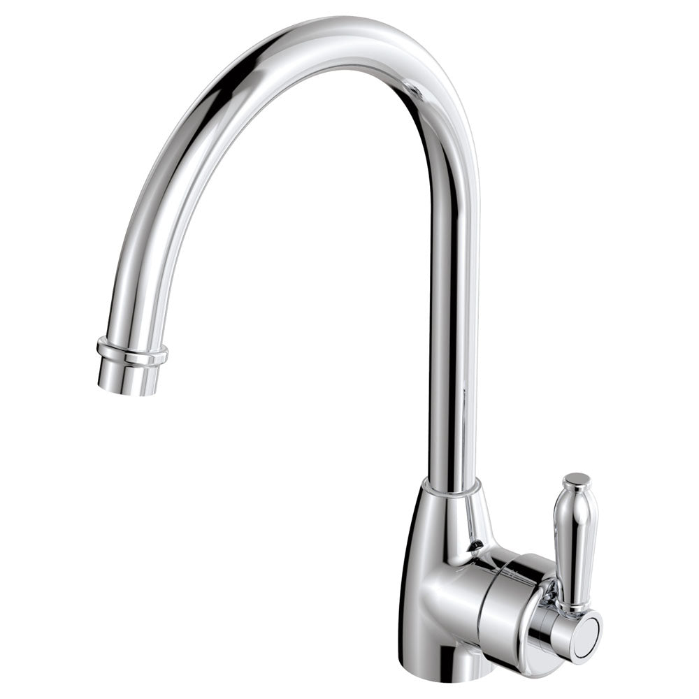 Fienza Eleanor Gooseneck Sink Mixer, Chrome / Chrome