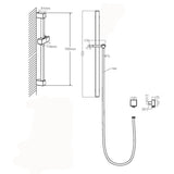 Aquaperla Shower Rail - Brushed Nickel - BU2137.SH.N